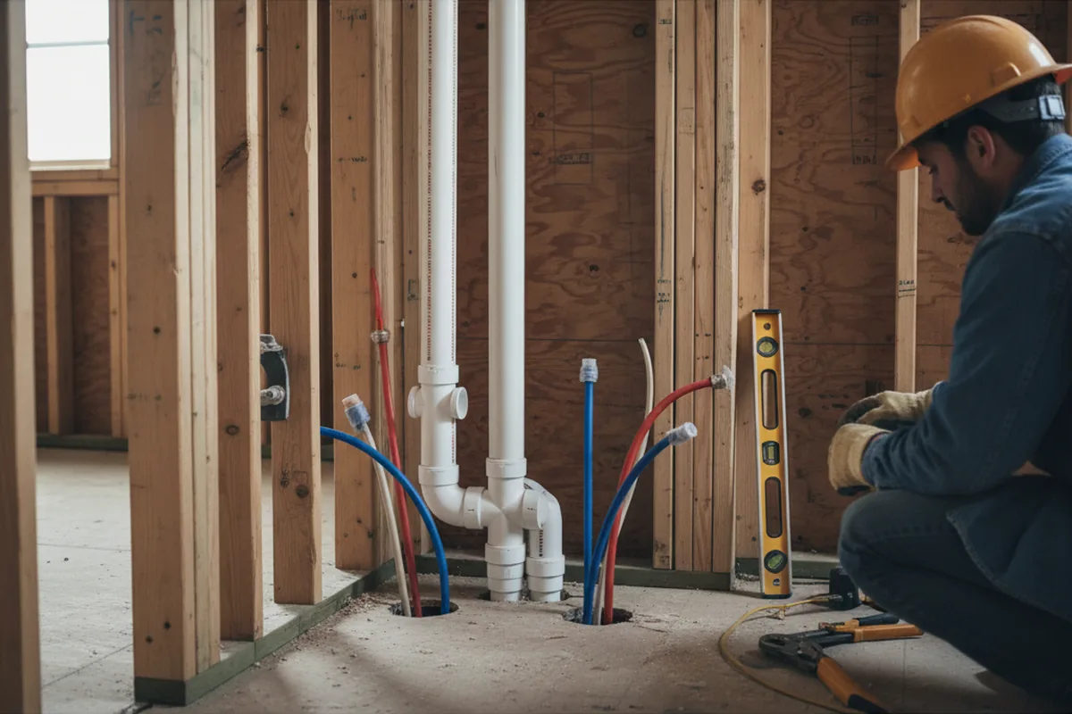 Drain and supply rough-in during Garbage Disposal Repair in Willow River